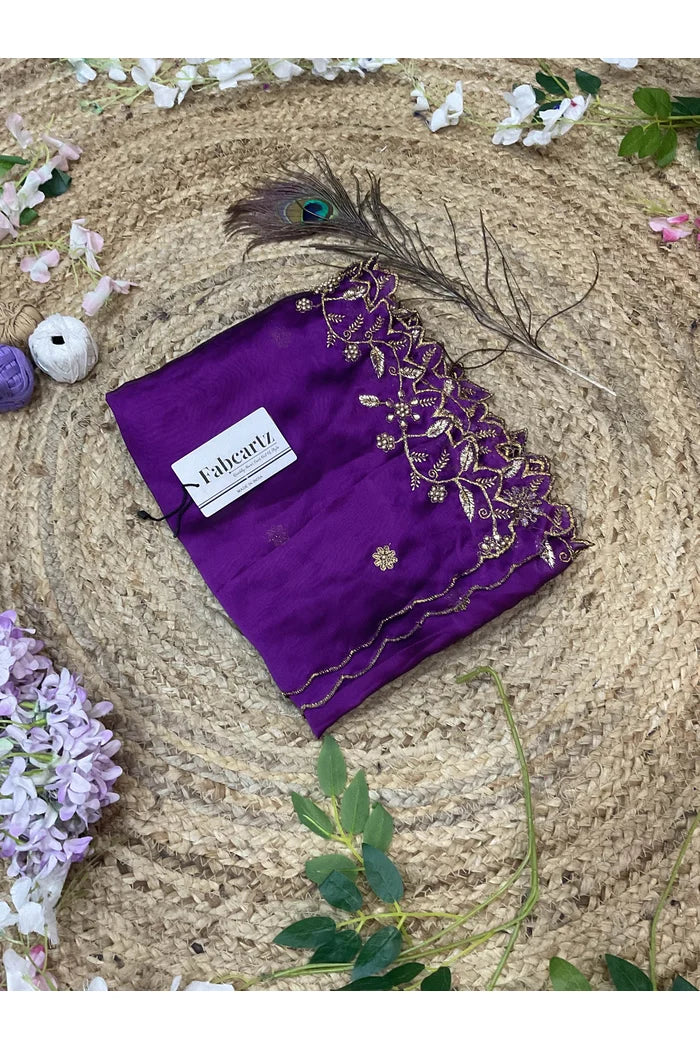 RangoliDup Beautiful Embroidery & Beads work Rangoli Dupatta for women | Only Dupatta