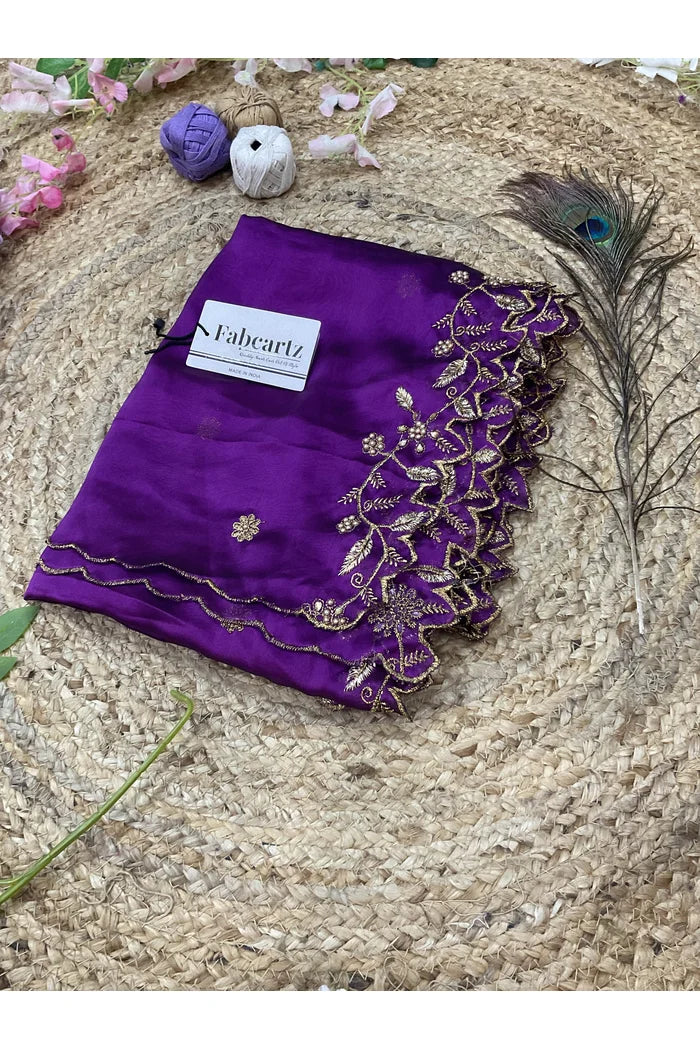 RangoliDup Beautiful Embroidery & Beads work Rangoli Dupatta for women | Only Dupatta