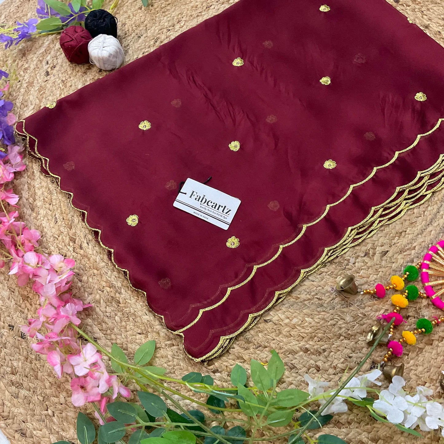 KomalDup Beautiful Embroidery work Rangoli Dupatta for women | Only Dupatta