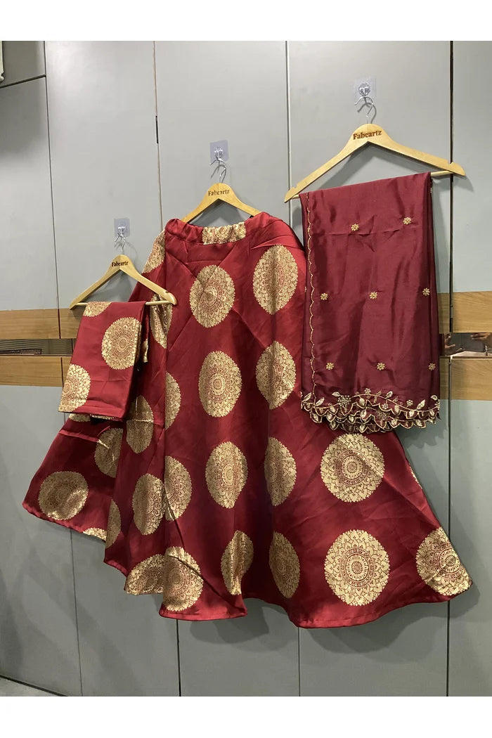 Gola CLEARANCE SALE Beautiful Banarasi Jacquard Lehenga choli with Rangoli Dupatta for Women