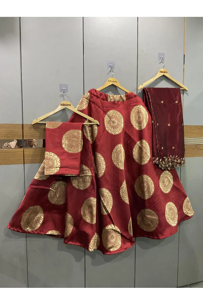 Gola CLEARANCE SALE Beautiful Banarasi Jacquard Lehenga choli with Rangoli Dupatta for Women