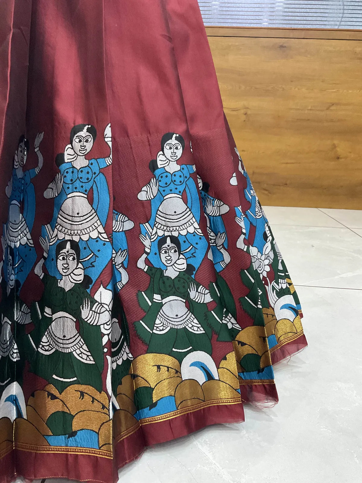(Putrika) South Indian Festival Traditional Half Saree with Embroidered Blouse & Dupatta