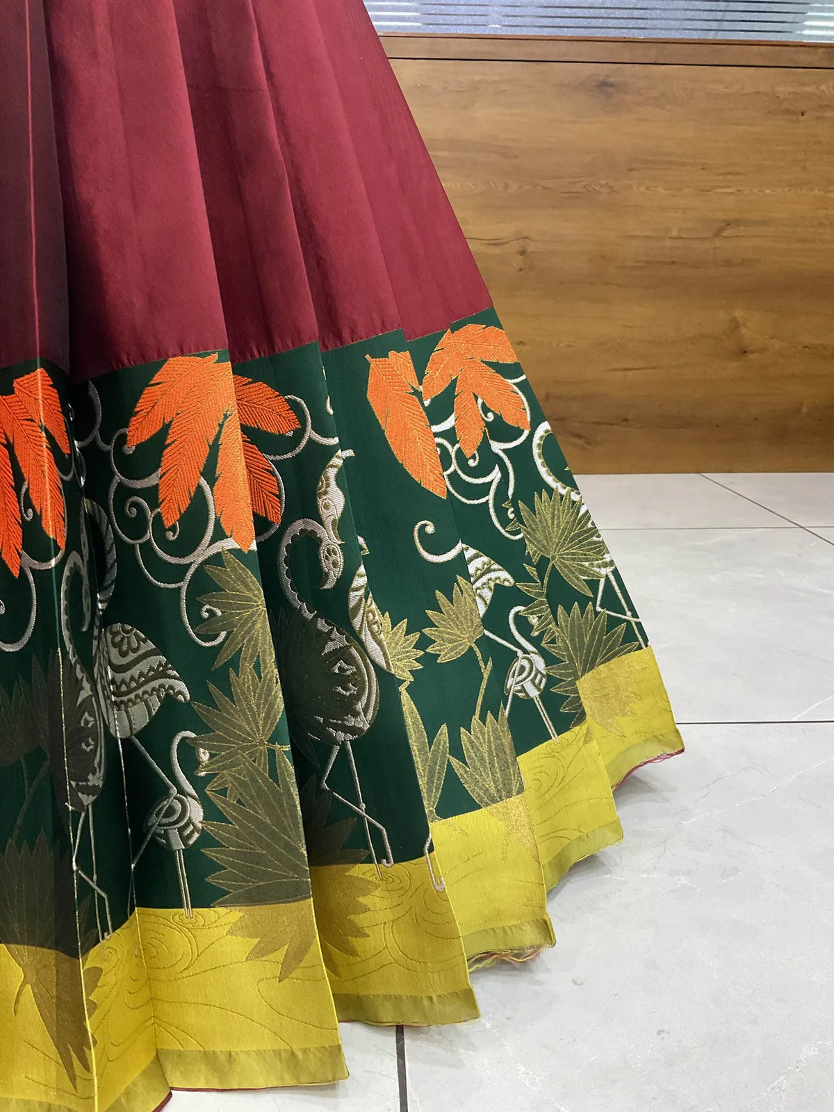 (HansRango) South Indian Festival Traditional Half Saree with Embroidered Blouse & Dupatta