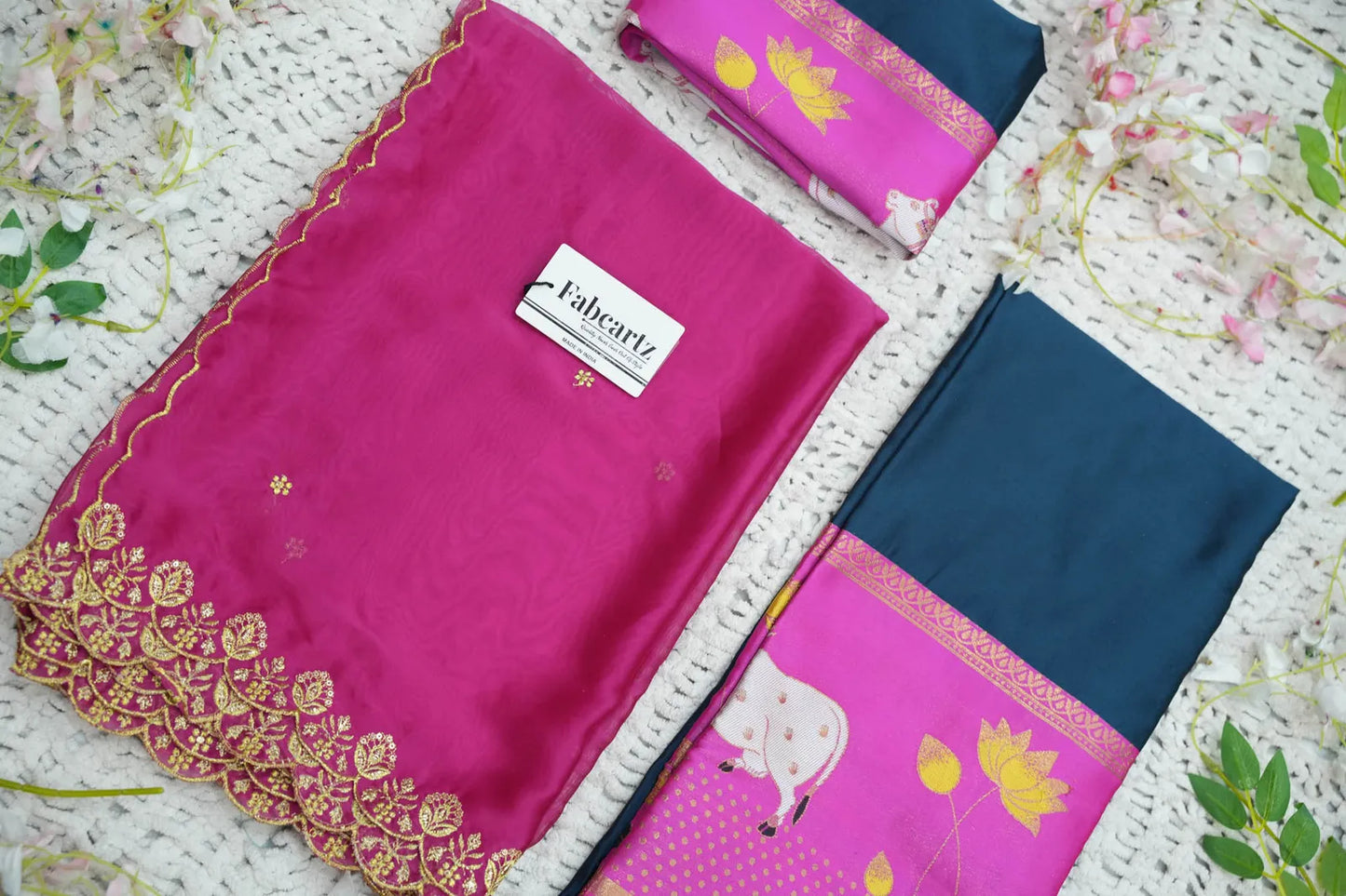 (KaamRango) South Indian Festival Traditional Half Saree with Embroidered Blouse & Dupatta
