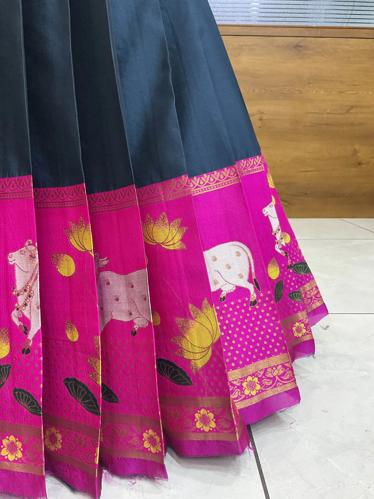 (KaamRango) South Indian Festival Traditional Half Saree with Embroidered Blouse & Dupatta