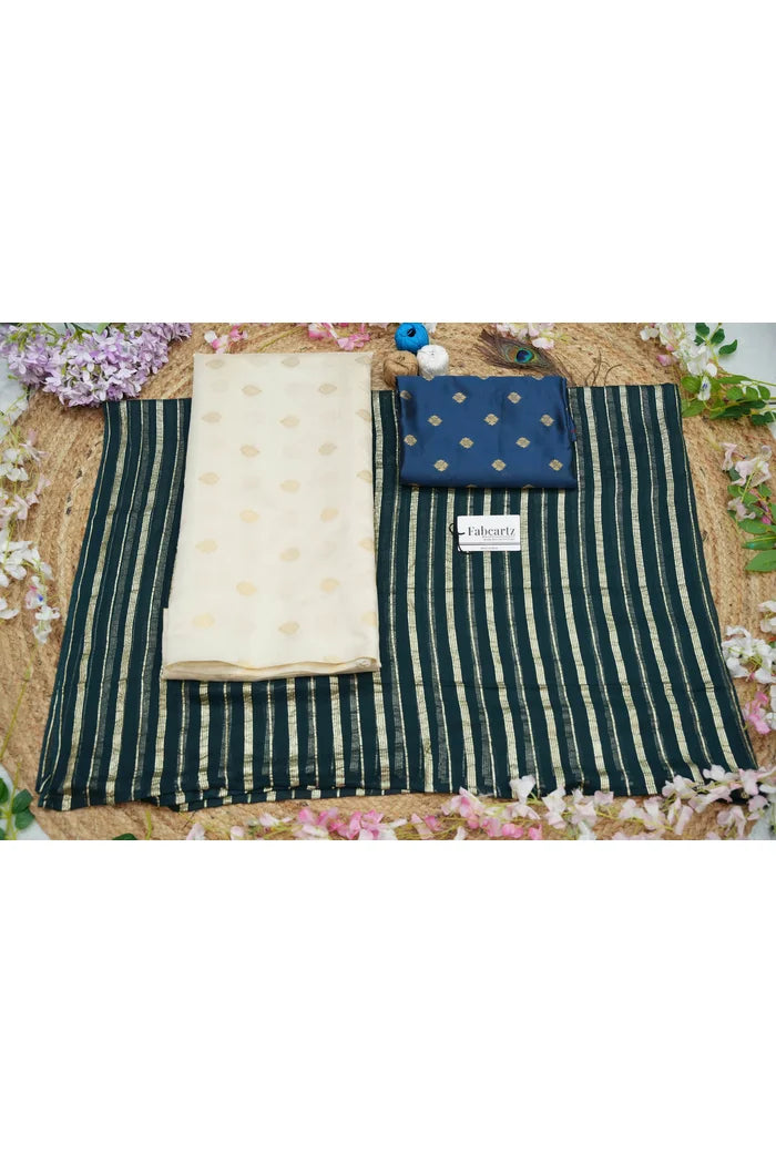 Yamuna South Indian Festival Traditional Half Saree with Embroidered Blouse & Dupatta