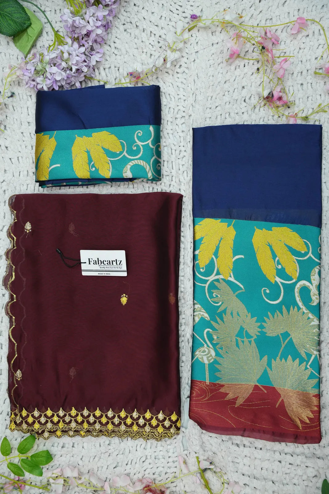 (HansRango) South Indian Festival Traditional Half Saree with Embroidered Blouse & Dupatta