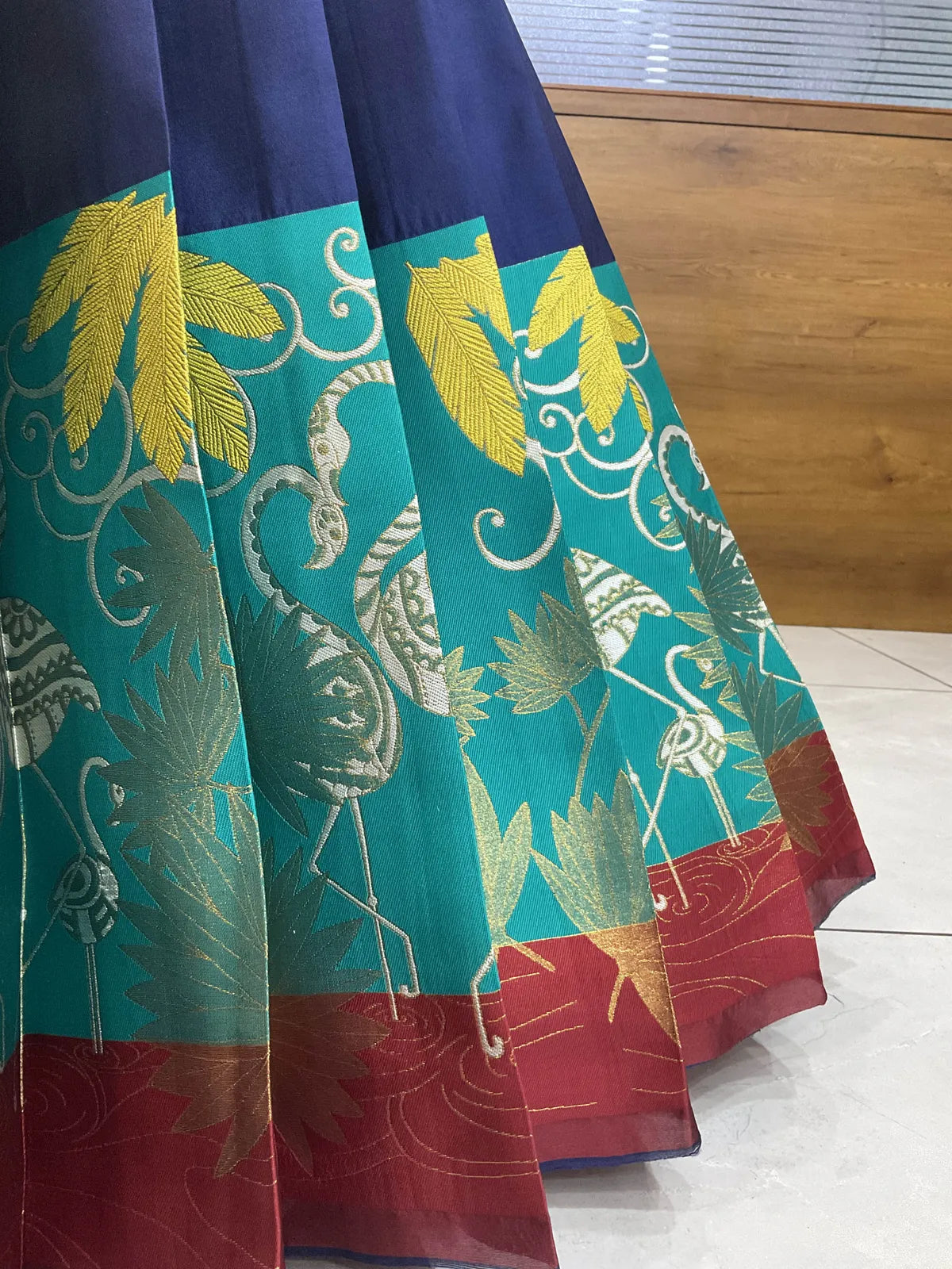 (HansRango) South Indian Festival Traditional Half Saree with Embroidered Blouse & Dupatta