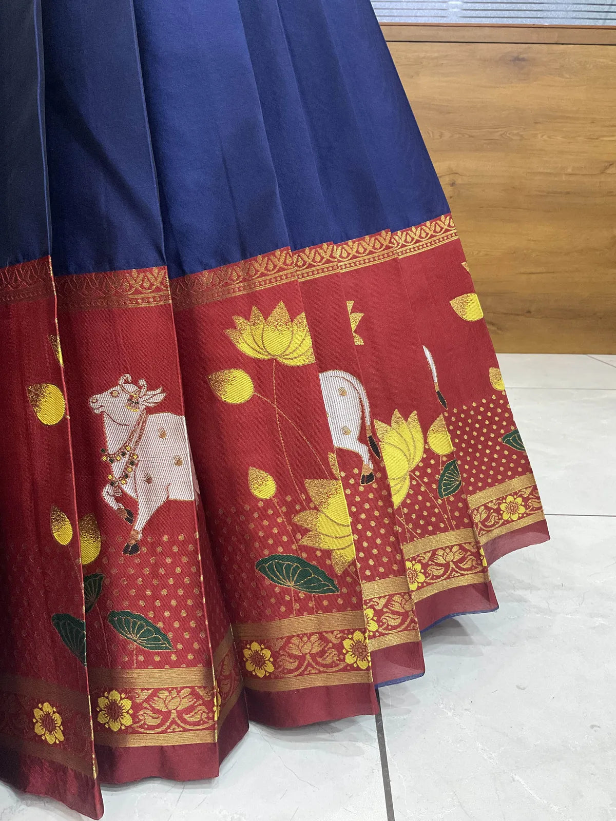 (KaamRango) South Indian Festival Traditional Half Saree with Embroidered Blouse & Dupatta