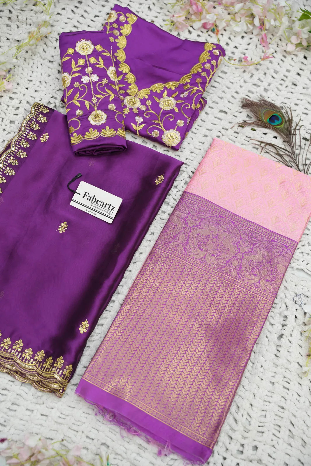 Munjya Women's Woven Design zari work Half Saree with Embroidered Blouse and Dupatta