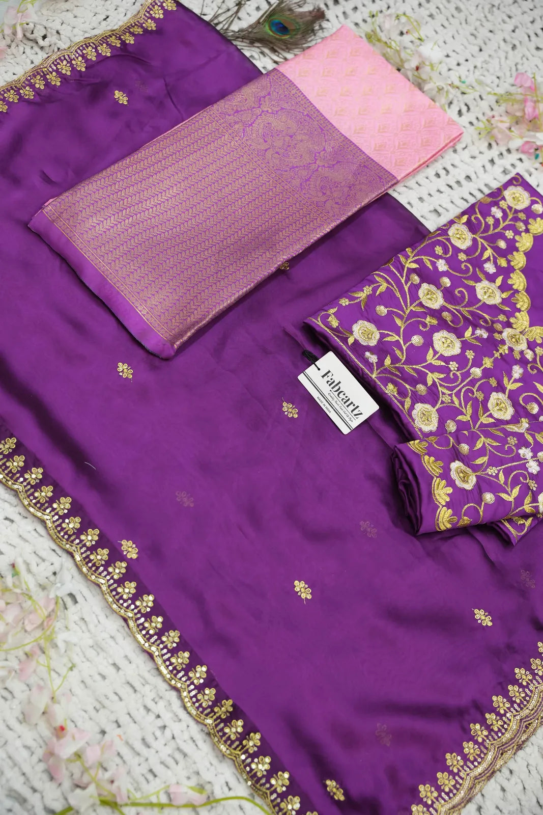 Munjya Women's Woven Design zari work Half Saree with Embroidered Blouse and Dupatta