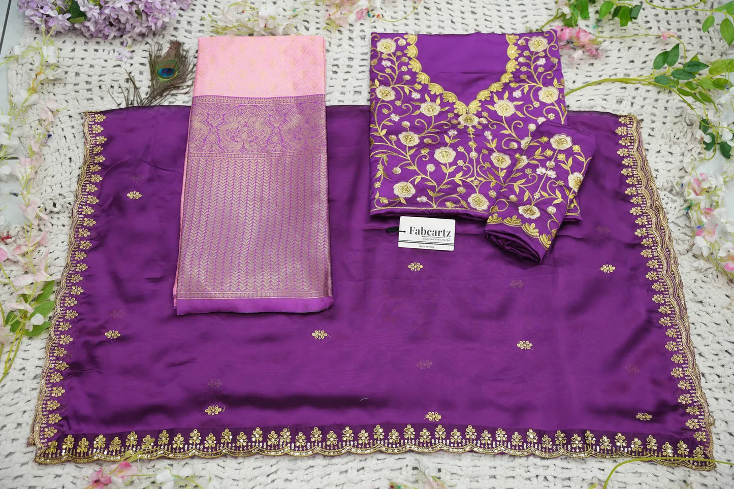 Munjya Women's Woven Design zari work Half Saree with Embroidered Blouse and Dupatta