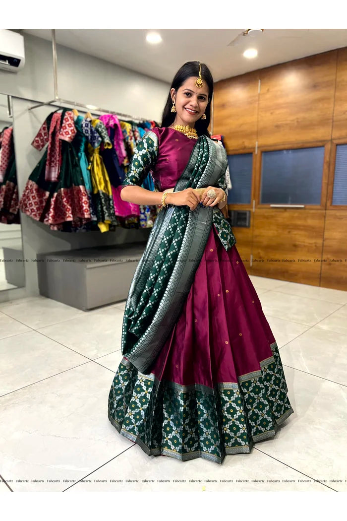 JanjalPAttu South Indian Festival Traditional Half Saree