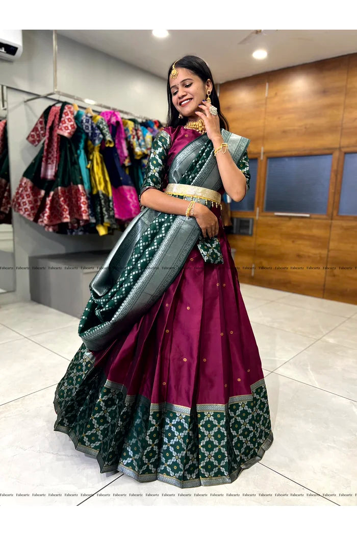 JanjalPAttu South Indian Festival Traditional Half Saree