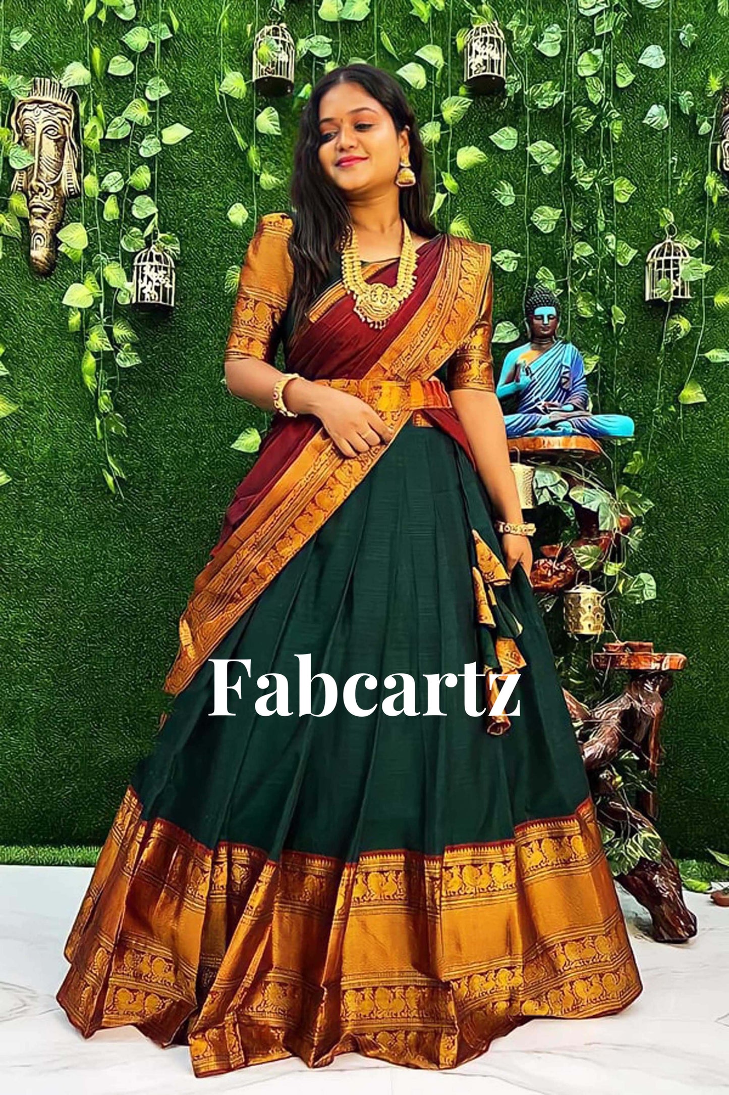 South Indian Festival Traditional Half Saree(Pochampalli)