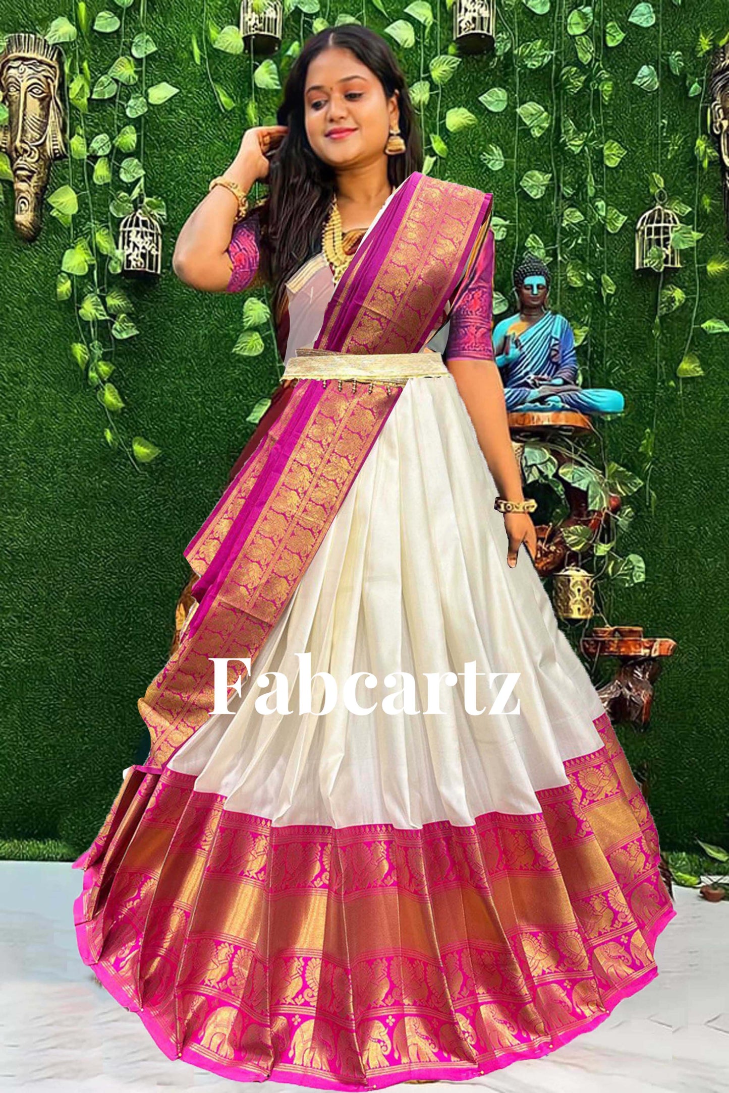 South Indian Festival Traditional Half Saree(Pochampalli)