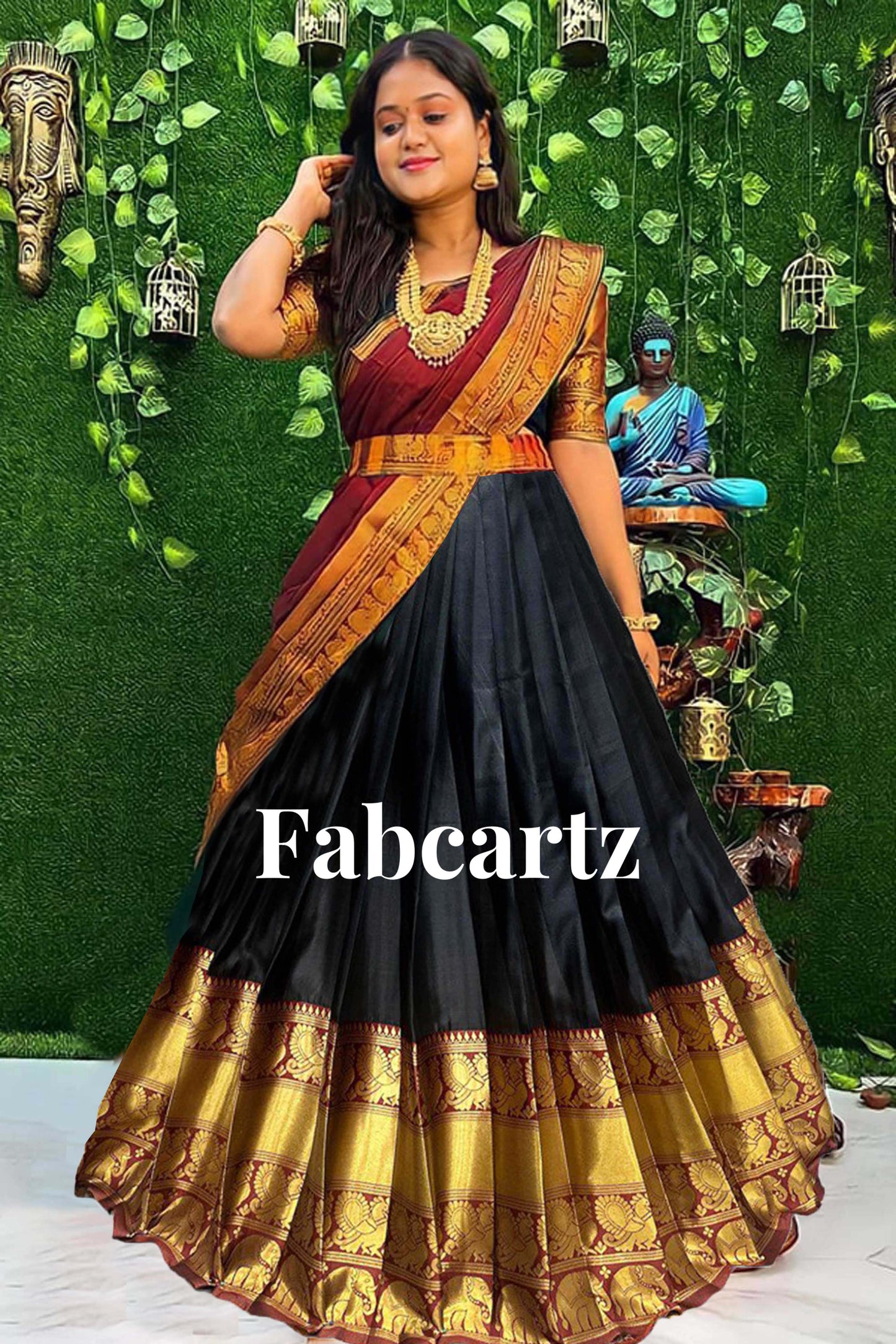 South Indian Festival Traditional Half Saree(Pochampalli)