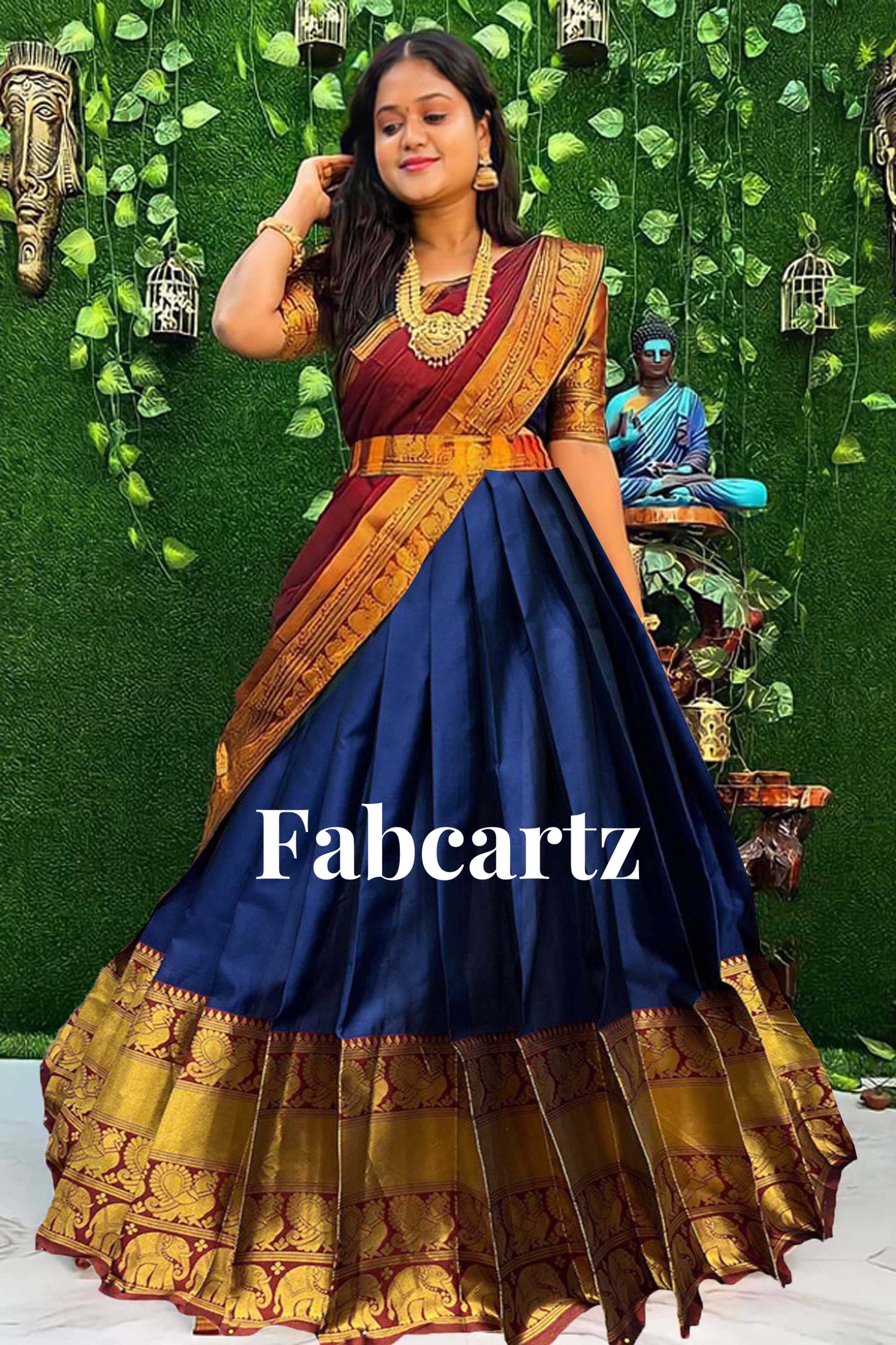 South Indian Festival Traditional Half Saree(Pochampalli)