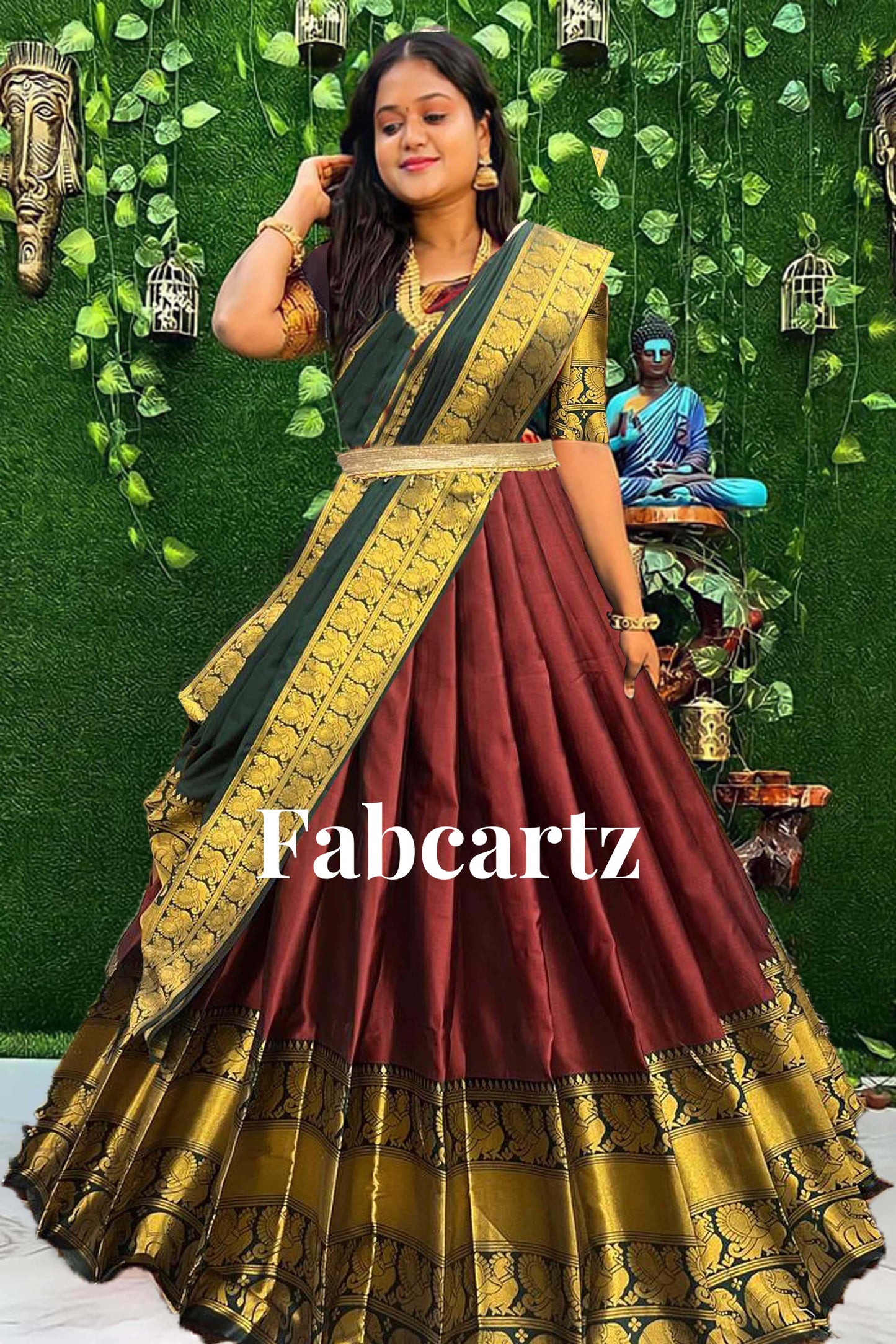 South Indian Festival Traditional Half Saree(Pochampalli)