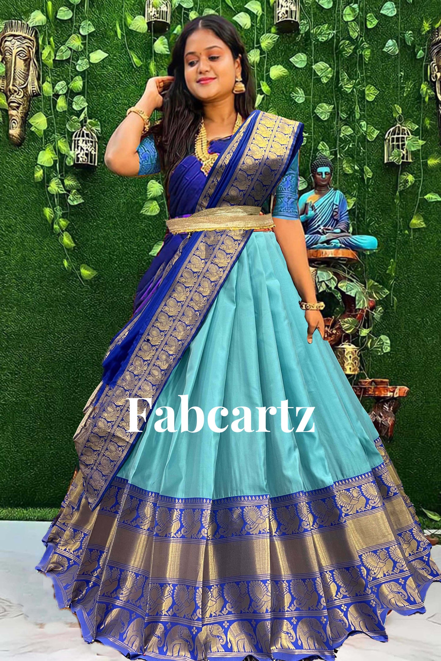 South Indian Festival Traditional Half Saree(Pochampalli)