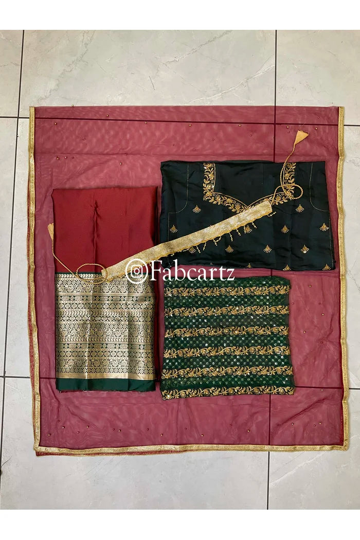 South Indian Festival Traditional Half Saree (Tanishq)