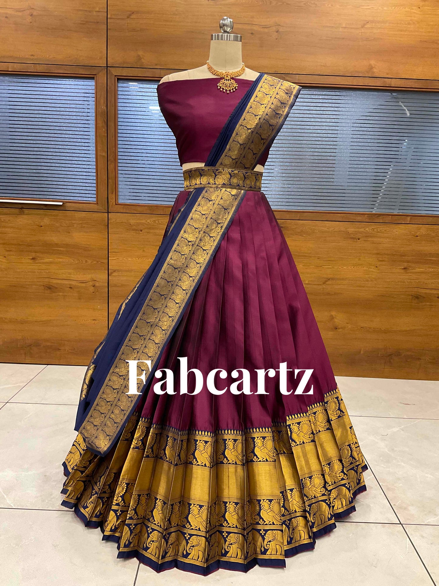 South Indian Festival Traditional Half Saree(Pochampalli)