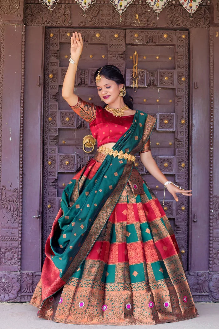 South Indian Festival Traditional Half Saree(Vishnu)