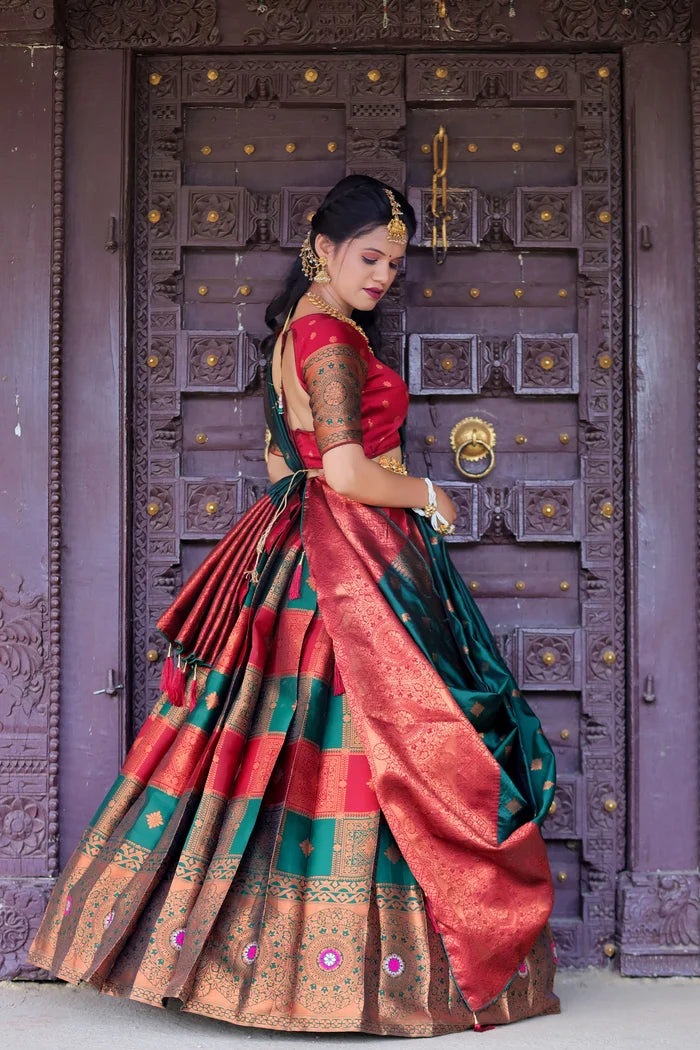 South Indian Festival Traditional Half Saree(Vishnu)