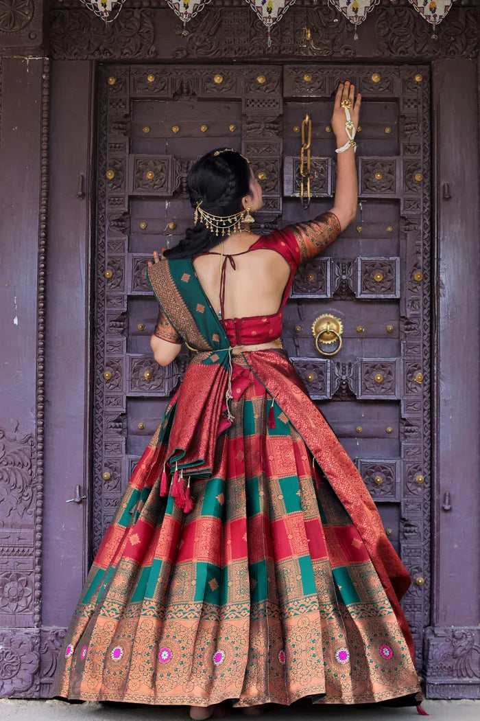 South Indian Festival Traditional Half Saree(Vishnu)