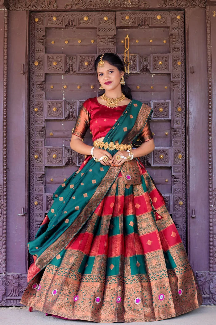 South Indian Festival Traditional Half Saree(Vishnu)
