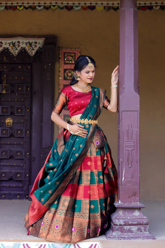 South Indian Festival Traditional Half Saree(Vishnu)