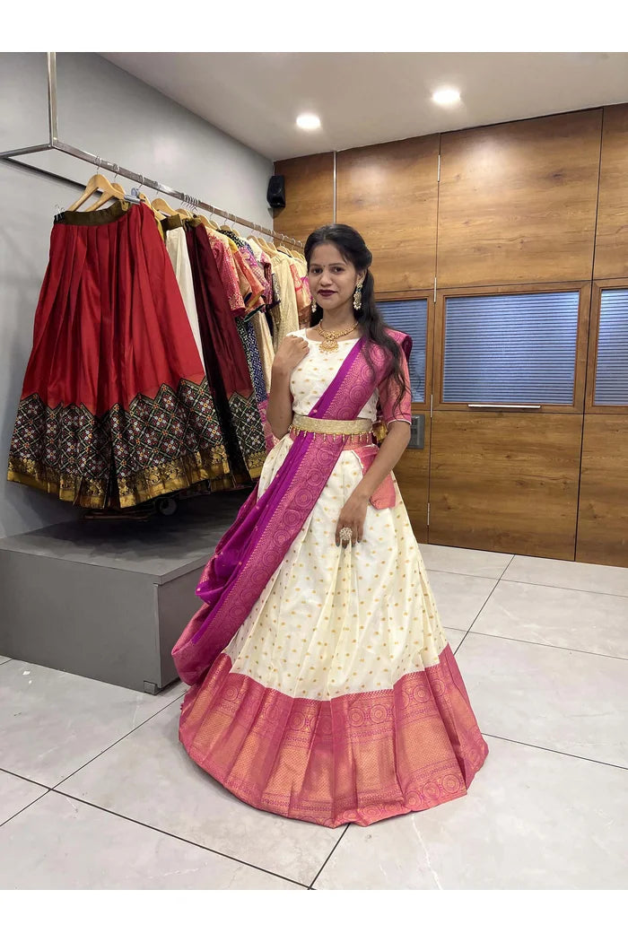South Indian Festival Traditional Half Saree(Aarjoo)