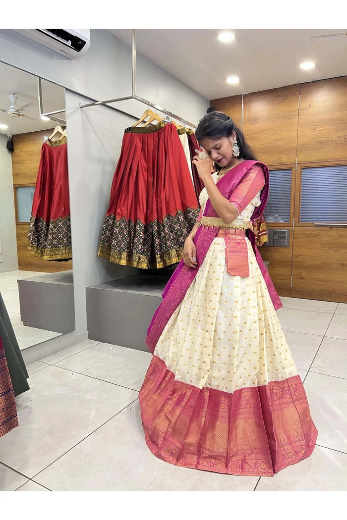 South Indian Festival Traditional Half Saree(Aarjoo)