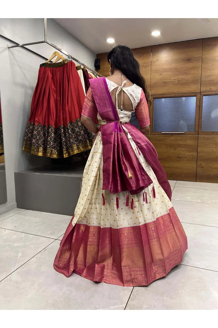South Indian Festival Traditional Half Saree(Aarjoo)