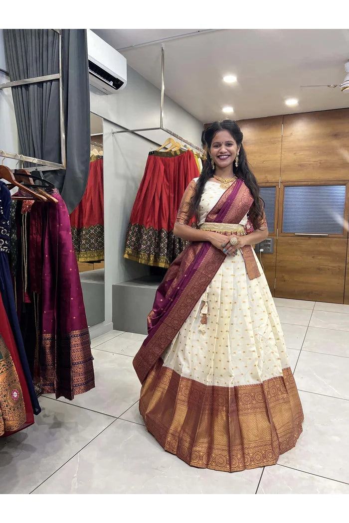 South Indian Festival Traditional Half Saree(Aarjoo)