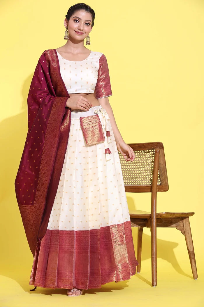 South Indian Festival Traditional Half Saree (Aarjoo)