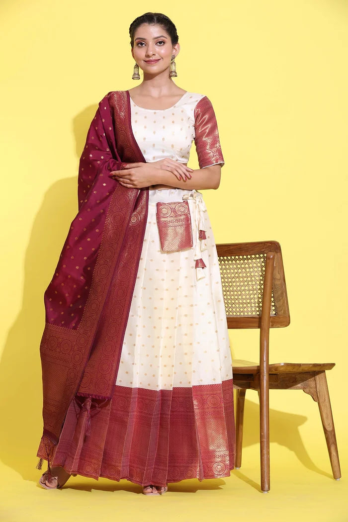 South Indian Festival Traditional Half Saree (Aarjoo)