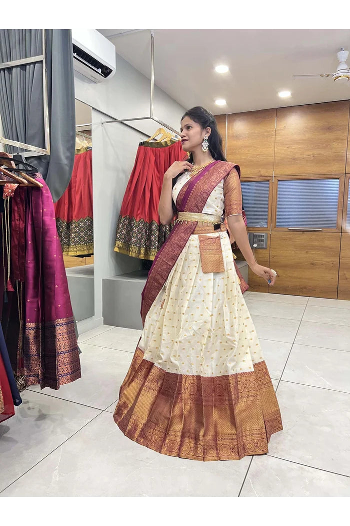 South Indian Festival Traditional Half Saree(Aarjoo)