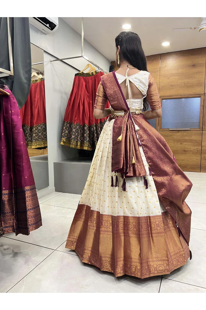 South Indian Festival Traditional Half Saree(Aarjoo)