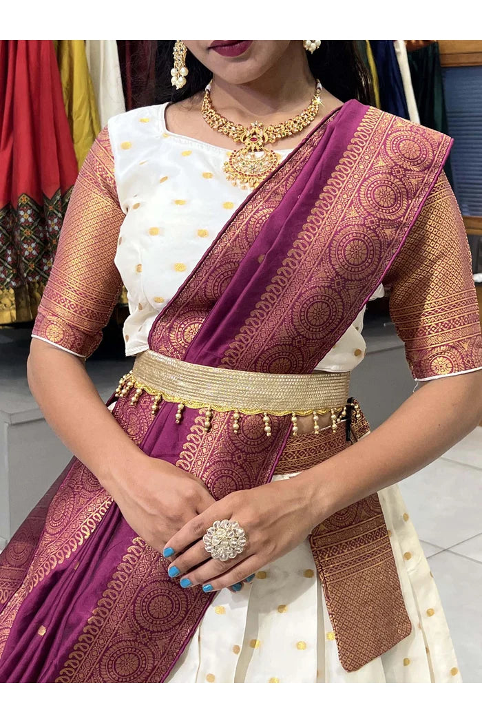 South Indian Festival Traditional Half Saree(Aarjoo)