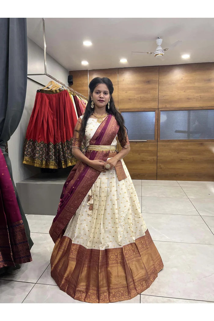 South Indian Festival Traditional Half Saree(Aarjoo)