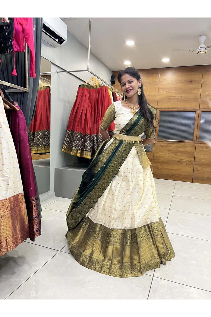 South Indian Festival Traditional Half Saree(Aarjoo)