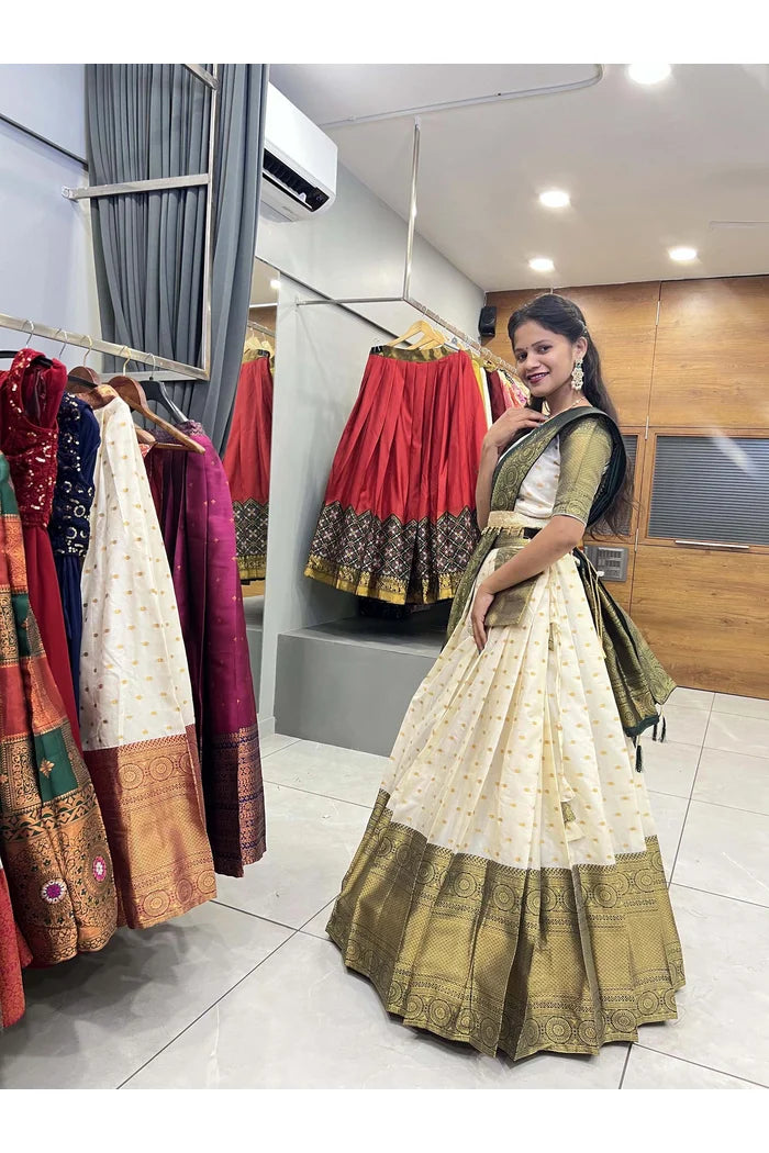 South Indian Festival Traditional Half Saree(Aarjoo)