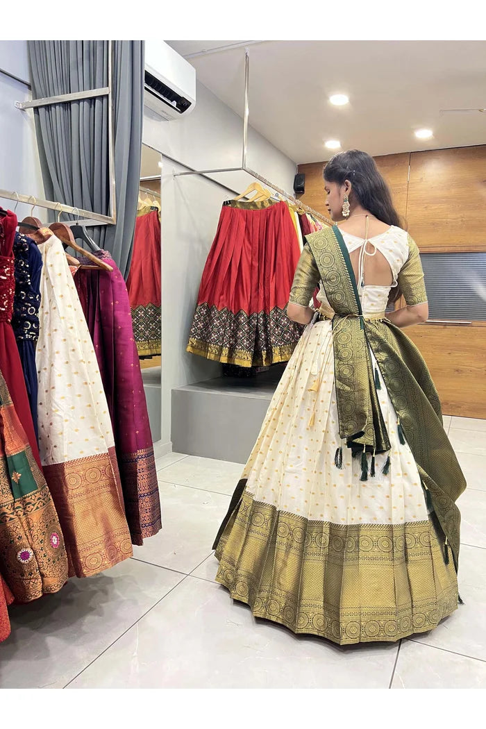 South Indian Festival Traditional Half Saree(Aarjoo)