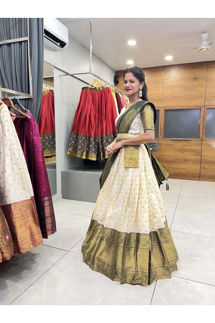 South Indian Festival Traditional Half Saree(Aarjoo)