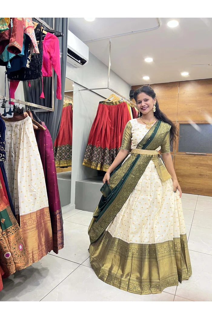 South Indian Festival Traditional Half Saree(Aarjoo)