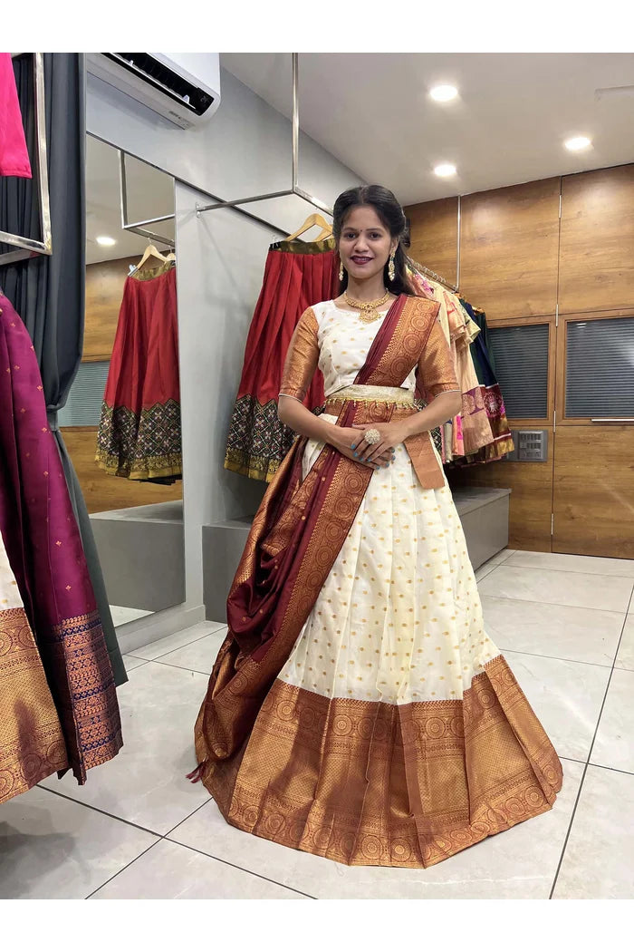 South Indian Festival Traditional Half Saree(Aarjoo)