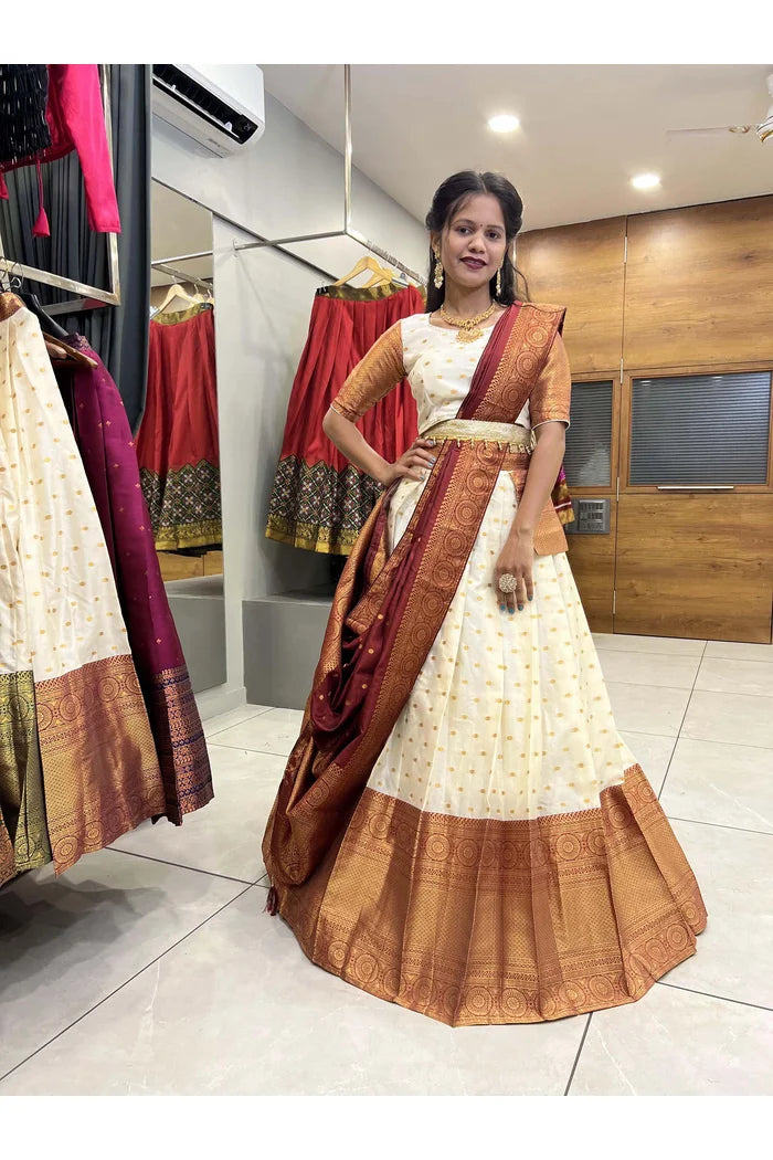 South Indian Festival Traditional Half Saree(Aarjoo)