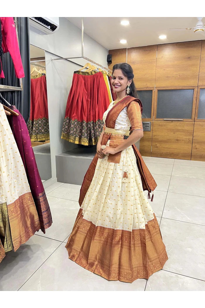South Indian Festival Traditional Half Saree(Aarjoo)