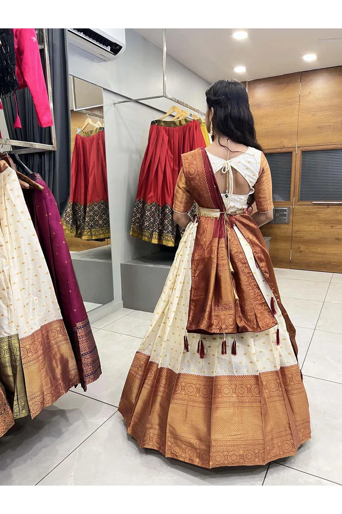 South Indian Festival Traditional Half Saree(Aarjoo)